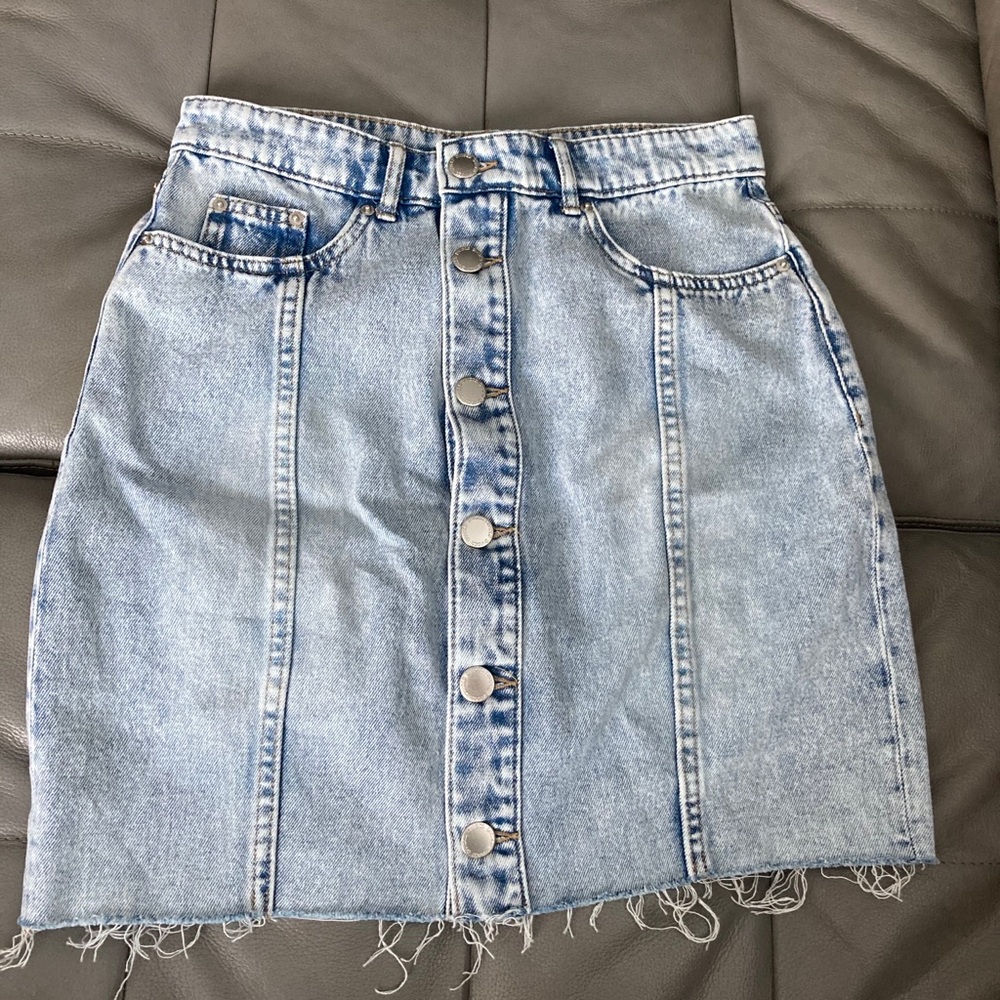 Cute denim tight button down skirt